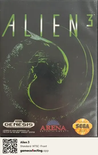 Alien 3 Sega Mega Drive / Genesis, NTSC box front