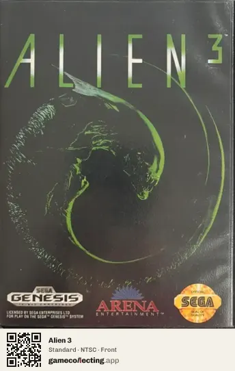 Alien 3 Sega Mega Drive / Genesis, NTSC box front