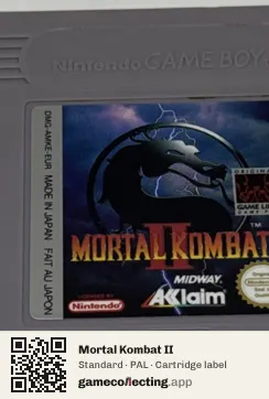 Mortal Kombat II Game Boy, PAL cartridge label
