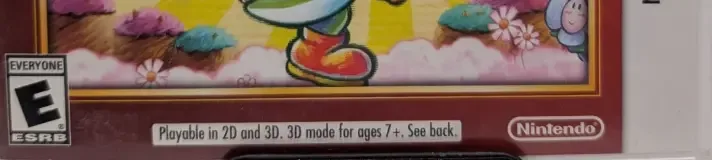 Yoshi's New Island, the ESRB box on its front