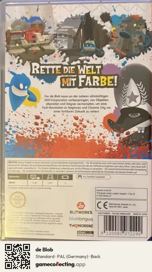 de Blob Nintendo Switch, Germany box back