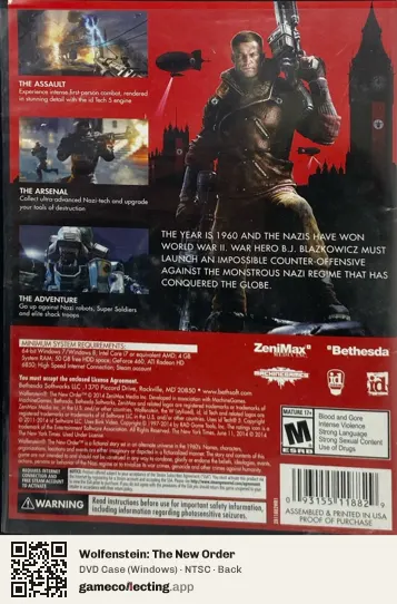 Wolfenstein: The New Order Computer, NTSC box back