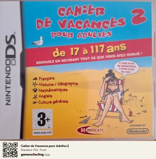 Cahier de Vacances pour Adultes 2 Nintendo DS, PAL box front