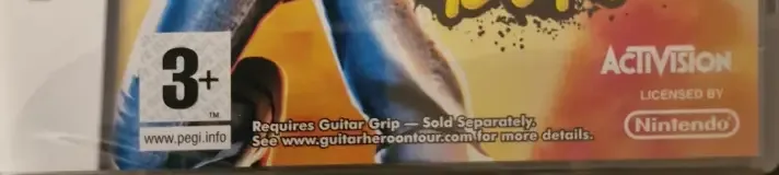 Guitar Hero: On Tour, the PEGI square on its front