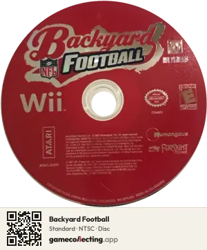 Backyard Football Nintendo Wii, NTSC disc