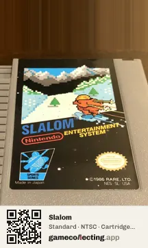 Slalom Nintendo Entertainment System, NTSC cartridge label