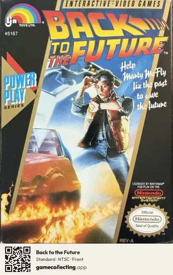 Back to the Future Nintendo Entertainment System, NTSC box front