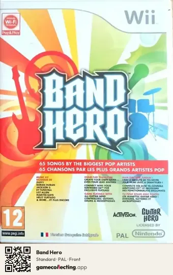 Band Hero Nintendo Wii, PAL box front