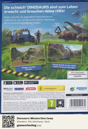Dinosaurs: Mission Dino Camp PlayStation 5, Germany box back