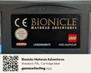 Bionicle: Matoran Adventures Game Boy Advance, PAL cartridge label