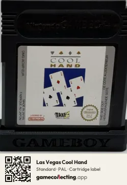 Las Vegas Cool Hand Game Boy Color, PAL cartridge label