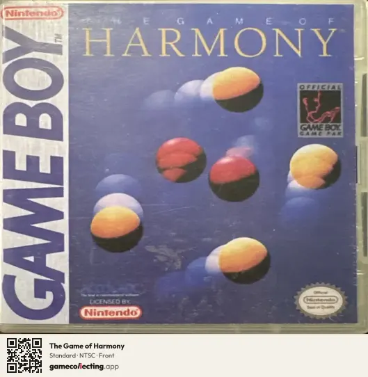 The Game of Harmony Game Boy, NTSC box front