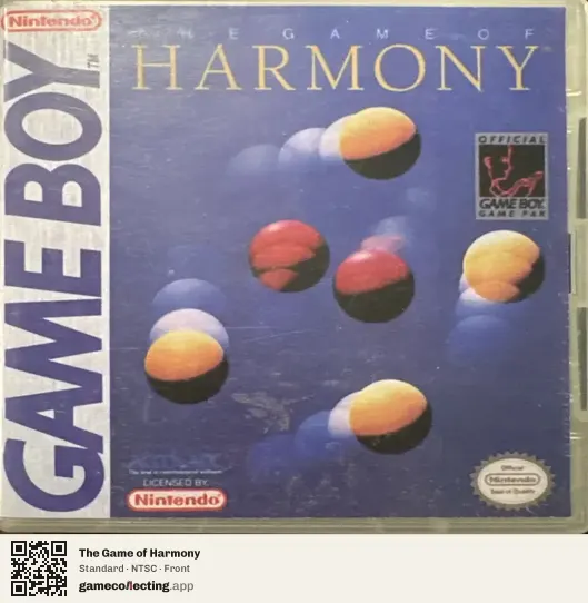 The Game of Harmony Game Boy, NTSC box front