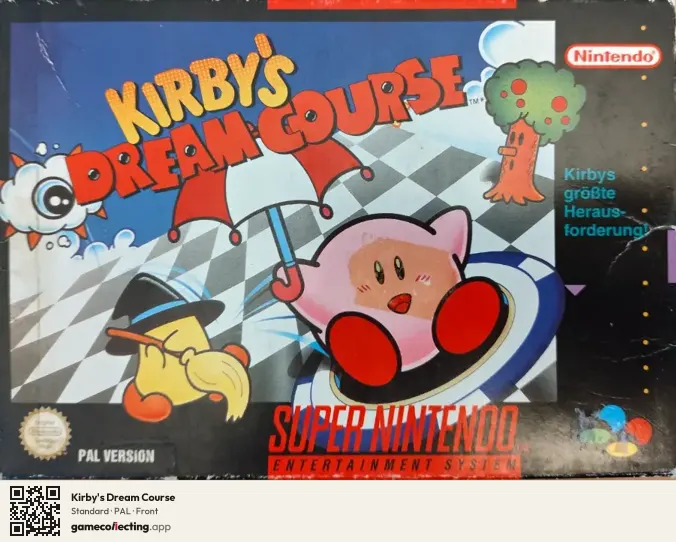 Kirby's Dream Course Super Nintendo Entertainment System, PAL box front