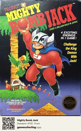 Mighty Bomb Jack Nintendo Entertainment System, NTSC box front