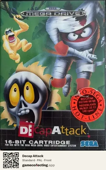 Decap Attack Sega Mega Drive / Genesis, PAL box front