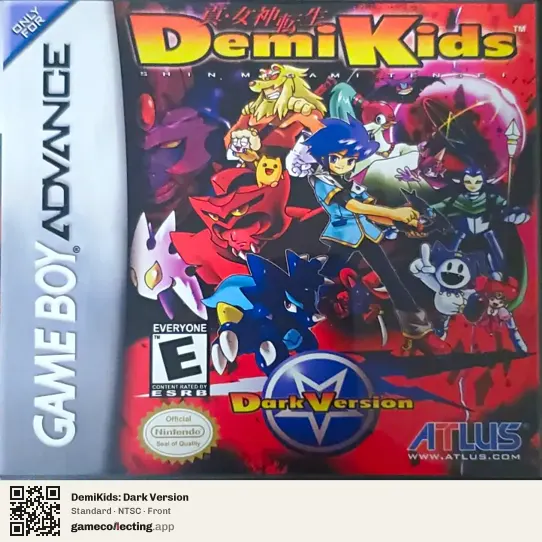 DemiKids: Dark Version Game Boy Advance, NTSC box front