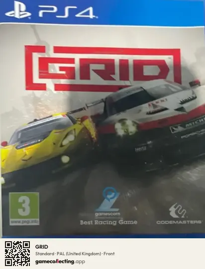 GRID PlayStation 4, United Kingdom box front