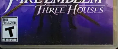 Fire Emblem: Three Houses, the ESRB box on its front