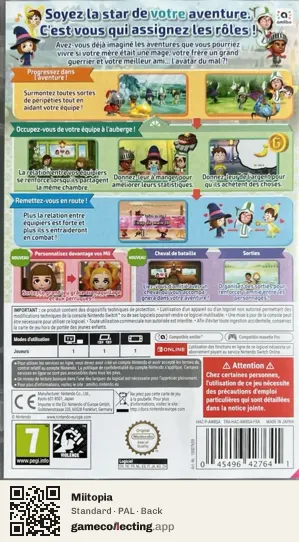 Miitopia Nintendo Switch, PAL box back