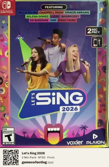 Let's Sing 2026 Nintendo Switch, NTSC box front