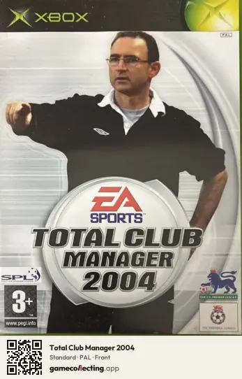 Total Club Manager 2004 Xbox, PAL box front