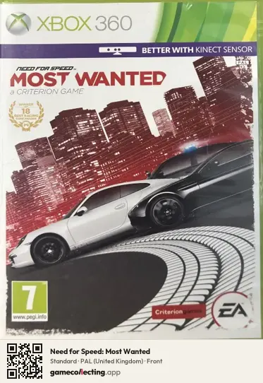 Need for Speed: Most Wanted Xbox 360, United Kingdom box front