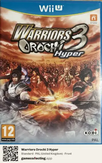 Warriors Orochi 3 Hyper Nintendo Wii U, United Kingdom box front