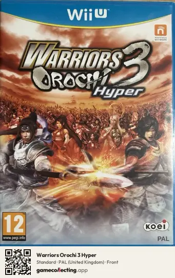 Warriors Orochi 3 Hyper Nintendo Wii U, United Kingdom box front