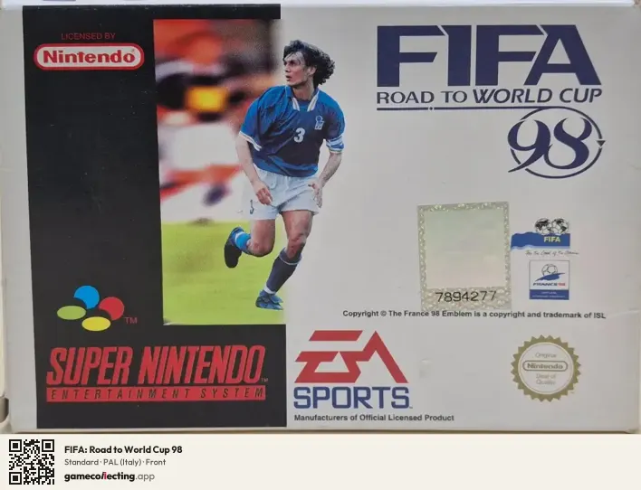 FIFA: Road to World Cup 98 Super Nintendo Entertainment System, Italy box front