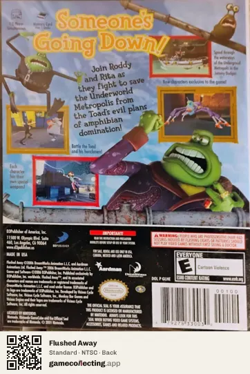 Flushed Away Nintendo GameCube, NTSC box back