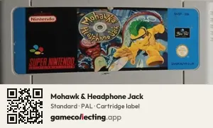 Mohawk & Headphone Jack Super Nintendo Entertainment System, PAL cartridge label