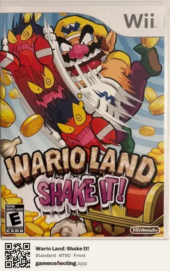 Wario Land: Shake It! Nintendo Wii, NTSC box front