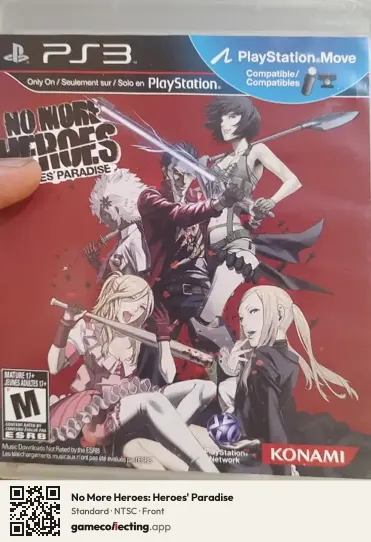 No More Heroes: Heroes' Paradise PlayStation 3, NTSC box front