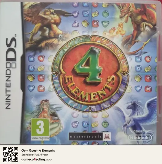 Gem Quest: 4 Elements Nintendo DS, PAL box front