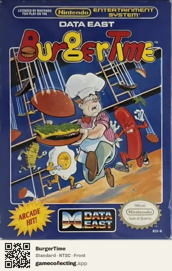BurgerTime Nintendo Entertainment System, NTSC box front