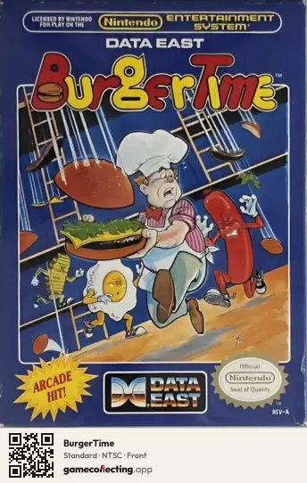 BurgerTime Nintendo Entertainment System, NTSC box front