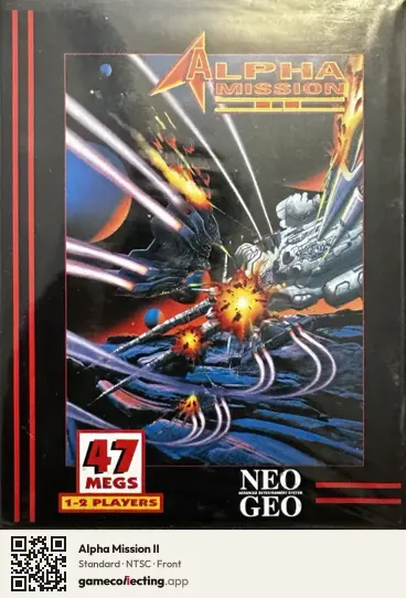 Alpha Mission II Neo Geo AES, NTSC box front