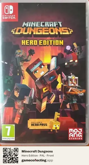 Minecraft Dungeons Nintendo Switch, PAL box front