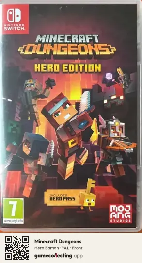 Minecraft Dungeons Nintendo Switch, PAL box front