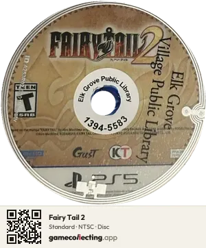 Fairy Tail 2 PlayStation 5, NTSC disc