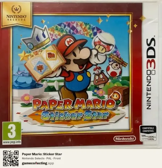 Paper Mario: Sticker Star Nintendo 3DS, PAL box front