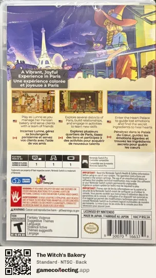 The Witch's Bakery Nintendo Switch, NTSC box back