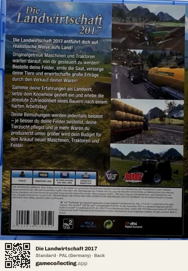 Die Landwirtschaft 2017 PlayStation 4, Germany box back