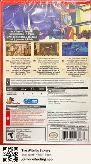 The Witch's Bakery Nintendo Switch 2, NTSC box back