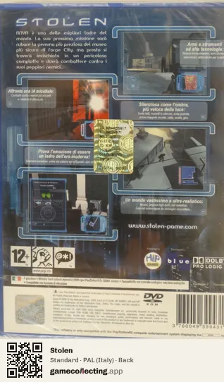 Stolen PlayStation 2, Italy box back