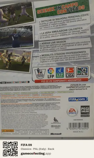FIFA 09 Xbox 360, Italy box back
