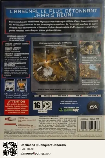 Command & Conquer: Generals Computer, PAL box back