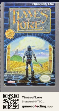 Times of Lore Nintendo Entertainment System, NTSC cartridge label