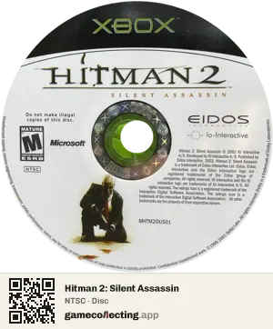 Hitman 2: Silent Assassin Xbox, NTSC disc